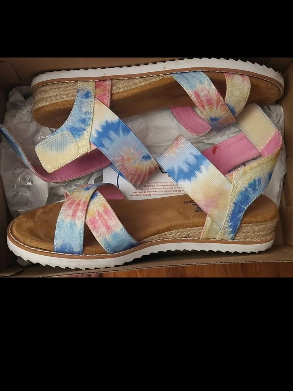 Skechers Women's Tie-Dye Espadrille Sandal - Blue, Pink, Yellow